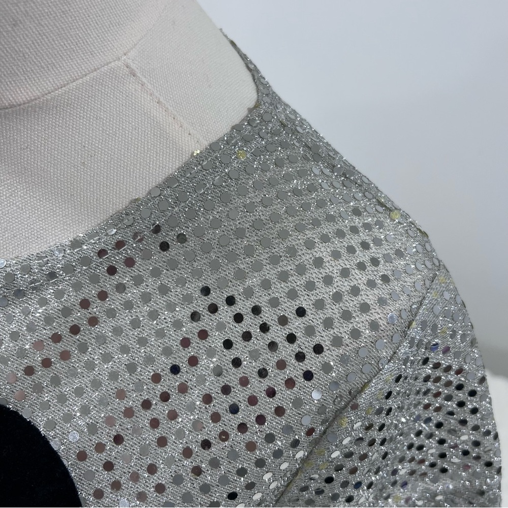 Disney Mickey Mouse Silver Sequin Top - image 4